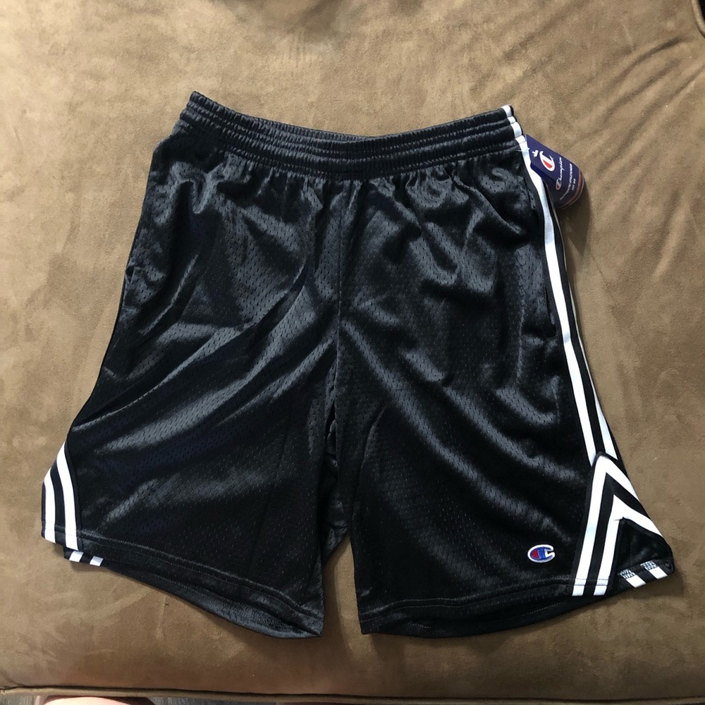 Champion Stripe Woman’s Small Basketball shorts athletic Black white New